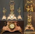 19èm pendule ROUSSEAU parure de cheminée horloge  75cm 22kg, Antiquités & Art, Envoi