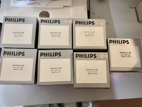 Vintage: 7 Philips Photolita S-M-lampen, Huis en Inrichting, Lampen | Losse lampen, Nieuw, Gloeilamp, 60 watt of meer, E27 (groot)