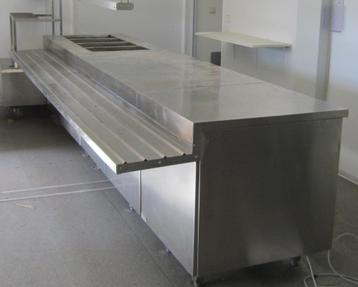 inox werktafel met massief dienblad geleiderail beschikbaar voor biedingen