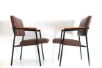 Vintage sixties design zetels - Skai stoelen, Huis en Inrichting, Zetels | Voetbanken en poefs, Ophalen, Zo goed als nieuw, Metaal
