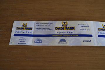 Rare ancien tickets entrée Dadi Park, Enlèvement ou Envoi