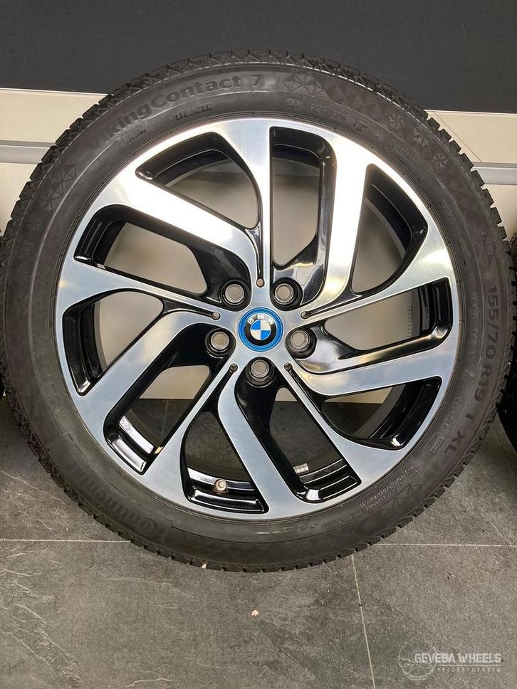 19” originele BMW i3 IO1 velgen + winterbanden 5x112 TPMS, Auto-onderdelen, Banden en Velgen, Banden en Velgen, Winterbanden, 19 inch