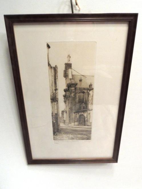 gravure Mechelen Freddy Theys  63/250 TBE, Verzamelen, Foto's en Prenten, Zo goed als nieuw, Prent, Gebouw, 1980 tot heden, Ophalen of Verzenden