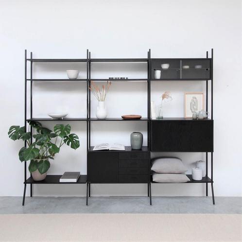 Gezocht: Furnified modulaire zwarte wandkast, Huis en Inrichting, Kasten | Wandmeubels, Zo goed als nieuw, 200 cm of meer, 250 tot 300 cm