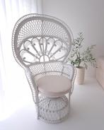Witte pauwstoel van Maisons du monde, Huis en Inrichting, Ophalen, Minder dan 75 cm, Bohemian, Stof