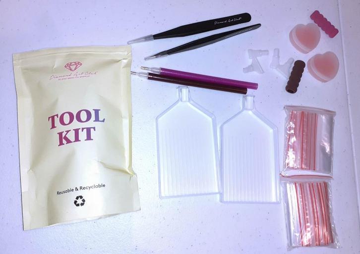 Diamond Painting set 2 diamond art club toolkits, Hobby en Vrije tijd, Knutselen, Nieuw, Materiaal, Verzenden