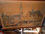 Een oude Vlaamse stad veurne, Antiek en Kunst, Antiek | Schoolplaten, Ophalen of Verzenden