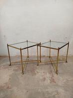 Set 2x vintage Hollywood Regency bijzettafel (Maison Jansen), Huis en Inrichting, Tafels | Salontafels, Minder dan 50 cm, Zo goed als nieuw