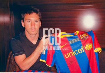 Gesigneerd shirt Messi Barcelona 