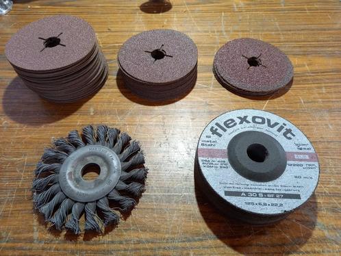 fiberschijven - afbraamschijf - staalborstel haakse slijper, Doe-het-zelf en Bouw, Gereedschap | Slijpmachines, Nieuw, Haakse handslijpmachine