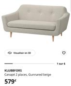 Ikea KLUBBFORS 2-zitsbank als nieuw, gunnared beige, Hout, 150 tot 200 cm, Tweepersoons, 75 tot 100 cm