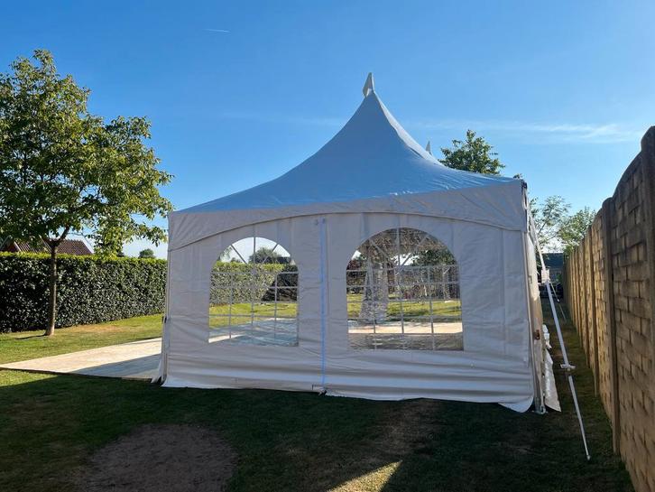 Te koop: degelijke pagodetent 5x5m (weinig gebruikt), Tuin en Terras, Partytenten, Zo goed als nieuw, Pagodetent, 2 meter of meer