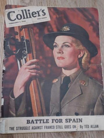 Magazine Collier's Fev 1945, Envoi, Armée de terre, Livre ou Revue