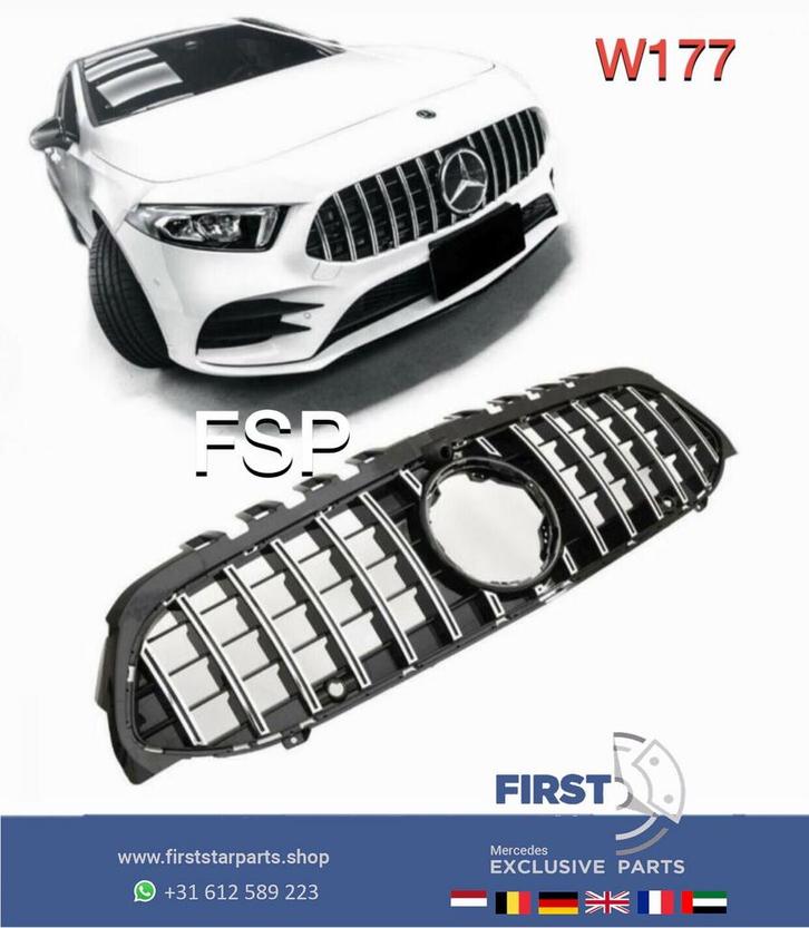 W177 V177 A KLASSE A45 AMG GT LINE GRIL 2019-2022 PANAMERCAN, Auto-onderdelen, Overige Auto-onderdelen, Mercedes-Benz, Gebruikt