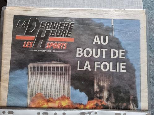 De aanslag in de krant La Dernière Heure op 12 september 200, Verzamelen, Tijdschriften, Kranten en Knipsels, Ophalen of Verzenden