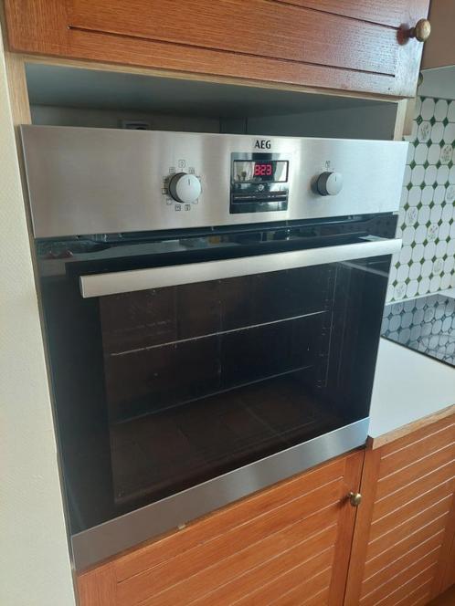 Heteluchtoven met pyrolyse AEG RVS, Elektronische apparatuur, Ovens, Gebruikt, Inbouw, Oven, 45 tot 60 cm, 45 tot 60 cm, Hete lucht
