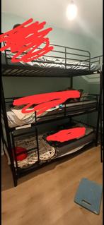 3 pers stapelbed zwart, Huis en Inrichting, Slaapkamer | Stapelbedden en Hoogslapers, Ophalen, Gebruikt, Stapelbed