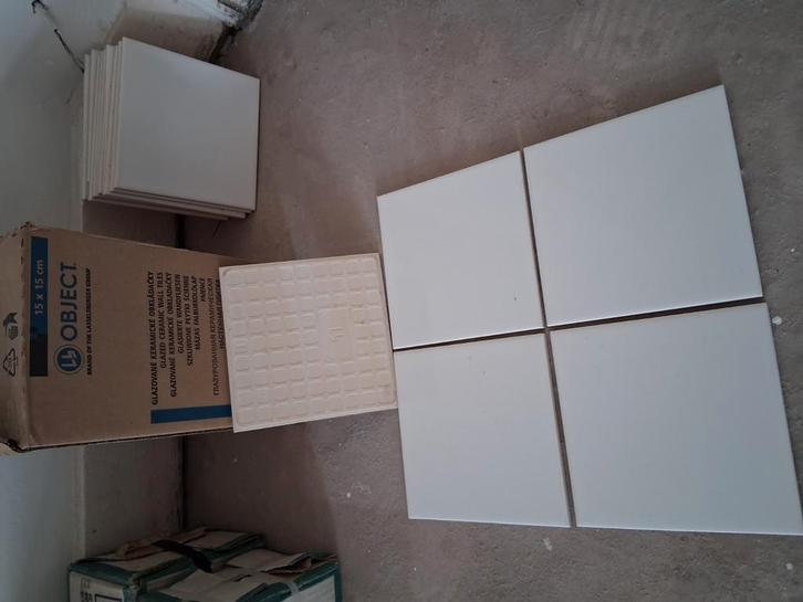 Witte tegel 15x15 - 1,34m2, Doe-het-zelf en Bouw, Tegels, Nieuw, Ophalen