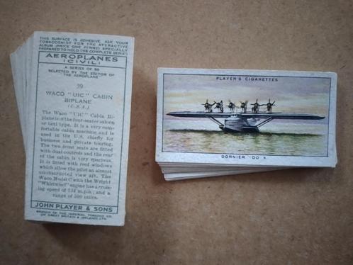 Aeroplanes (civil) complete set 50 chromos vliegtuigen 1935, Verzamelen, Foto's en Prenten, Overige onderwerpen, Voor 1940, Ophalen of Verzenden