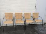 VINTAGE RATTAN WICKER STOELEN 1970s METAAL ROTAN, Antiek en Kunst, Ophalen