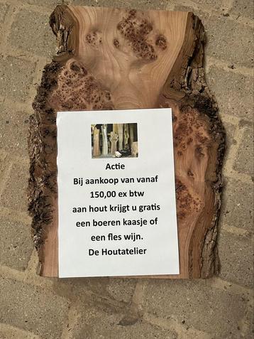 Leuke aanbiedingen bij de houtatelier en exclusief hout beschikbaar voor biedingen