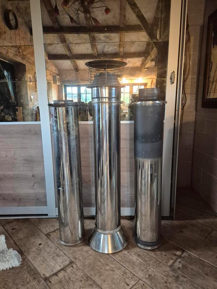 Dubbele wandig schouw  buizen afvoer 125mmm, Doe-het-zelf en Bouw, Buizen en Afvoer, Afvoer, Inox, Ophalen