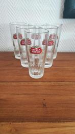 Stella Artois bierglazen ribbelkes 6 stuks, Verzamelen, Ophalen of Verzenden, Gebruikt, Stella Artois