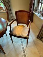 6 stijlvolle antieke stoelen met rieten rug en zitkussen, Ophalen