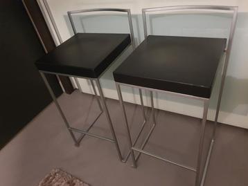 ***Lapalma Cubo design barkrukken (zwart LEDER&WALNUT)*** beschikbaar voor biedingen