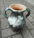 Vase avec anses - Déco - Terre cuite - Tons verts , Comme neuf, Enlèvement, Moins de 50 cm, Poterie ou Porcelaine