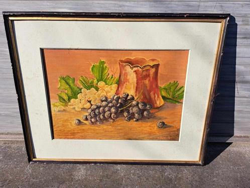 huile sur panneau nature morte signe alfred bastien, Antiek en Kunst, Kunst | Schilderijen | Klassiek, Ophalen of Verzenden