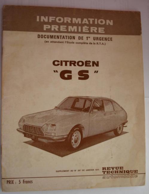 Citroën GS Revue Technique Automobile RTA 297 01/1971, Autos : Divers, Modes d'emploi & Notices d'utilisation, Envoi
