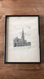 Tekening A Tytgat. Stadhuis Brussel, Antiek en Kunst, Ophalen of Verzenden