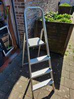 Aluminium trapladder 4 treden, Ophalen, Gebruikt, Ladder, Opvouwbaar of Inschuifbaar