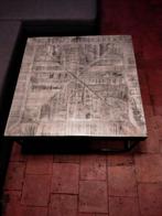 Table de salon bois exotique, Enlèvement, Carré, Métal