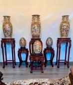 NICELY CHINESE SATSUMA COLLECTION WITH 3 VASES & 3 EGGS, Ophalen