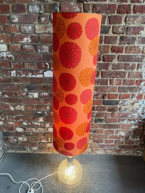 Lampadaire vintage Doria - Pied lumineux en verre bullé., Huis en Inrichting, Lampen | Vloerlampen, Gebruikt, Glas, Ophalen