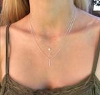 Zilveren ketting layering disc/bar, Met hanger, Nieuw, Ophalen of Verzenden, Zilver