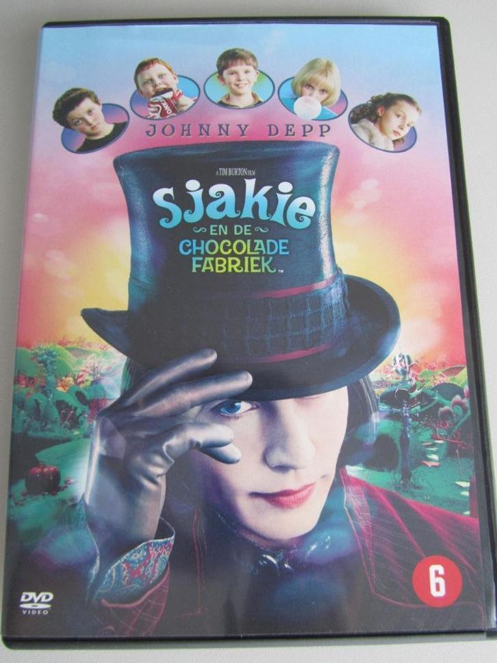 DVD SJAKIE EN DE CHOCOLADEFABRIEK (met Johnny Depp), Cd's en Dvd's, Dvd's | Science Fiction en Fantasy, Zo goed als nieuw, Fantasy