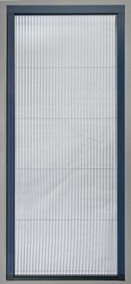 Plisse hordeur kleur RAL 5010 blauw, Bricolage & Construction, Fenêtres & Moustiquaires, Porte pliante, 200 à 215 cm, Enlèvement