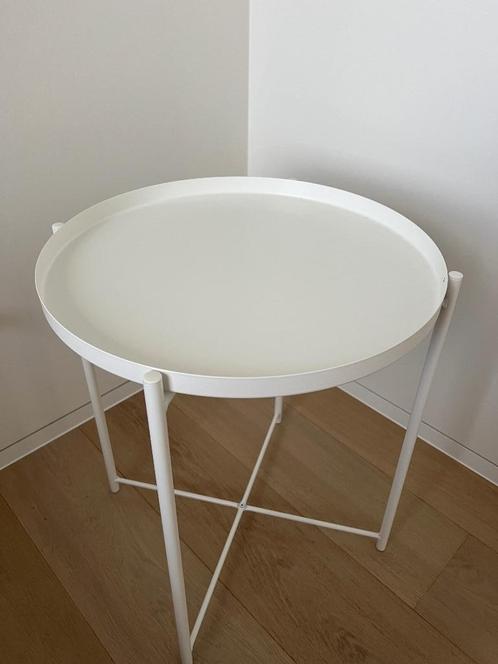 Bijzettafel IKEA Gladom - 3 st. samen of apart verkrijgbaar, Maison & Meubles, Tables | Tables d'appoint, Comme neuf, Rond, 45 à 60 cm