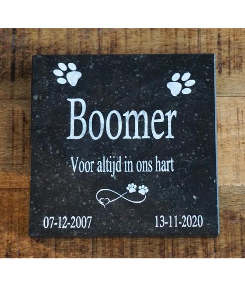 Gedenksteen met dierenpootjes | Belgisch Hardsteen, Dieren en Toebehoren, Katten-accessoires, Nieuw, Ophalen of Verzenden