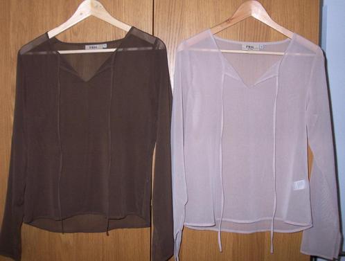 2 blouses beige et brune taille S, Kleding | Dames, Blouses en Tunieken, Nieuw, Maat 36 (S), Beige, Ophalen of Verzenden