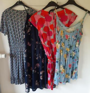 2 zomerkleedjes/jurken + 2 jumpsuits maat 36 small ALS NIEUW beschikbaar voor biedingen