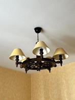Luster op houten wiel, Ophalen, Zo goed als nieuw, Glas, 50 tot 75 cm