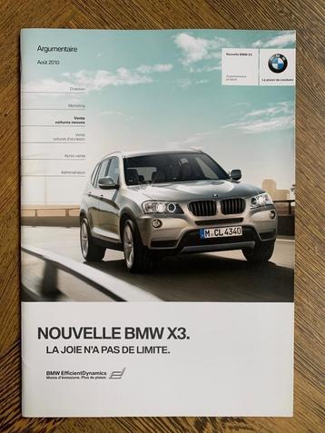 Product informatie brochure BMW X3 F25 2010 Franstalig nieuw