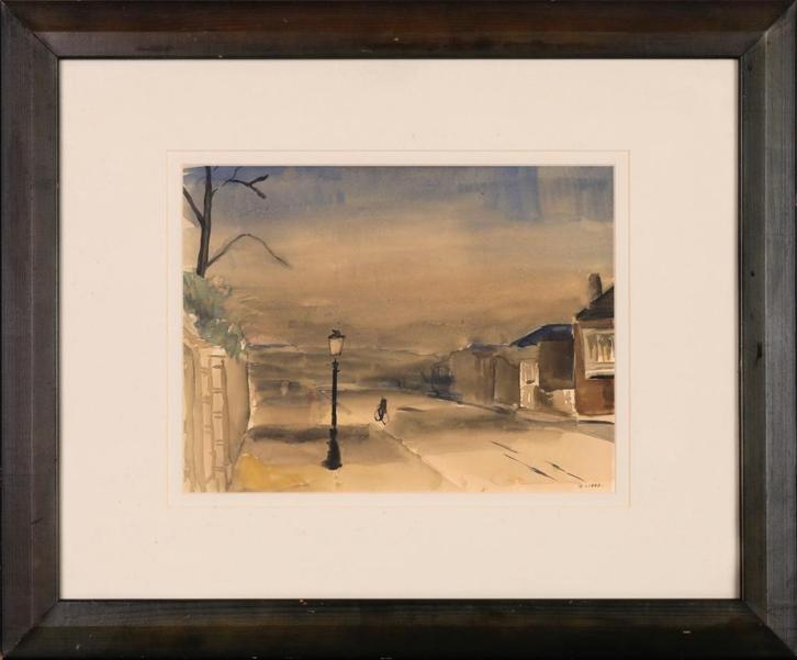 Aquarel Robert Liard La Louvière 1911, Antiek en Kunst, Kunst | Schilderijen | Klassiek, Ophalen