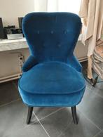 Super mooi koningsblauwe fluwelen zeteltje, Huis en Inrichting, Fauteuils, Ophalen