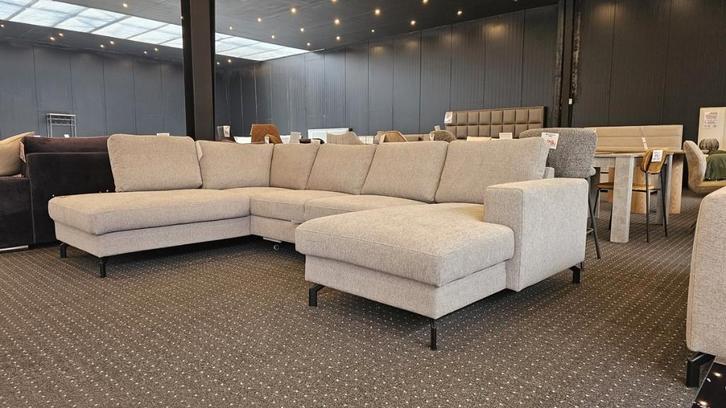 6M Diano Hoekzetel NIEUW Grijs stof 304x198x148cm + Levering, Huis en Inrichting, Zetels | Zetels en Chaises Longues, Nieuw, Vierpersoons of meer