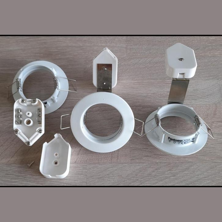 SPOT LED ENCASTRE BLANC PAULMANN IP44 ROND, Huis en Inrichting, Lampen | Spots, Zo goed als nieuw, Plafondspot of Wandspot, Metaal of Aluminium